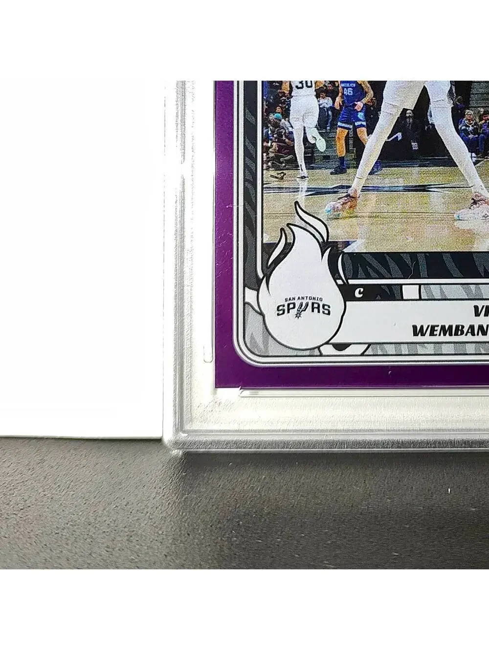 Victor Wembanyama 2024-25 Panini NBA #63 Sticker 42/75 Purple Foil PSA 7 NM